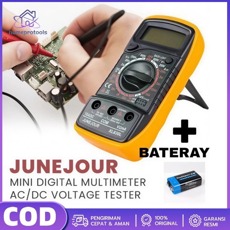 Avometer Multiteste DT9205A Penguji Kapasitor Multimeter Profesional Menghitung Voltmeter Cerdas AC 