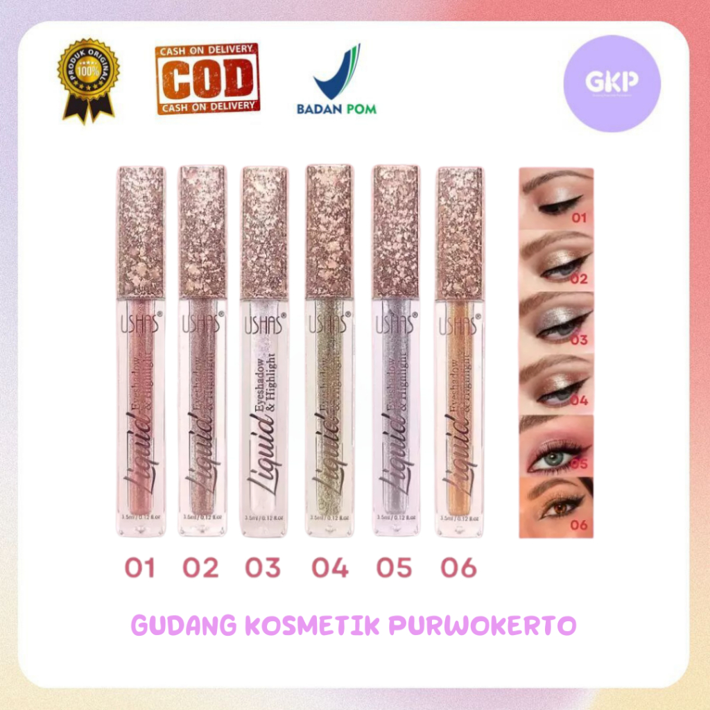 Ushas Liquid Eyeshadow & Highlighter - Pigmented Buidable Liquid Eyeshadow & Highlighter