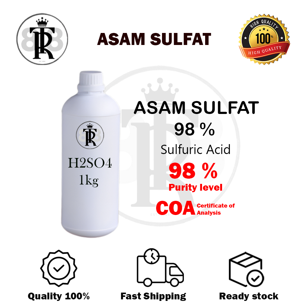 Super premium Asam Sulfat 1kg / H2SO4 98% / Sulphuric Acid / Asam Sulpahte Murah