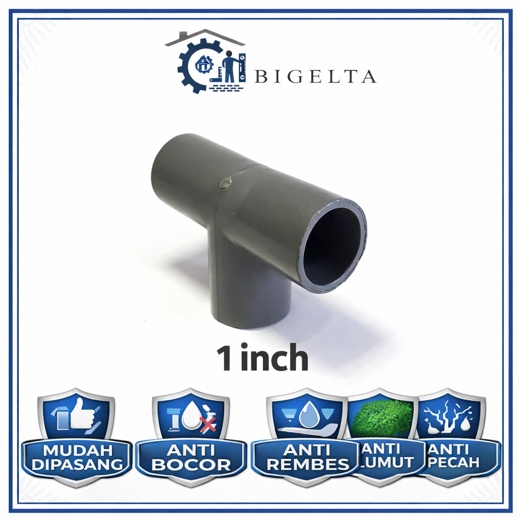 Tee T  PVC   1 inch sambungan pipa air paralon