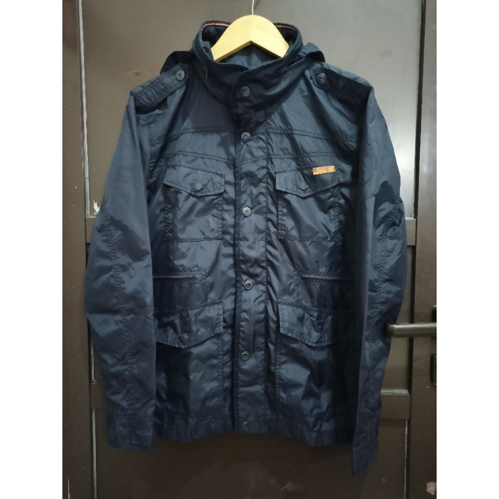JAKET PARKA MODEL TACTIKAL WARNA NAVY MEREK FRJ JEANS SIZE L