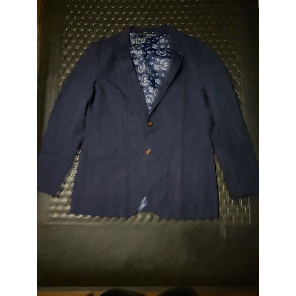 BLAZER JAS UNIK MOTIF TIMBUL CASUAL ZIO NAVY MEWAH BRANDED