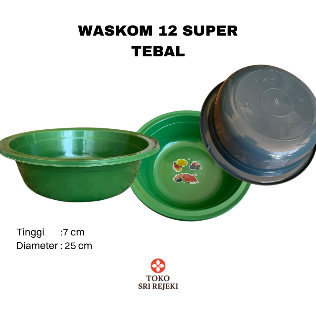 [1 Lusin / 12 Pcs] Waskom 12 Super / Waskom Hajatan / Waskom Berkatan / Waskom Tahlilan / Wakul Bask