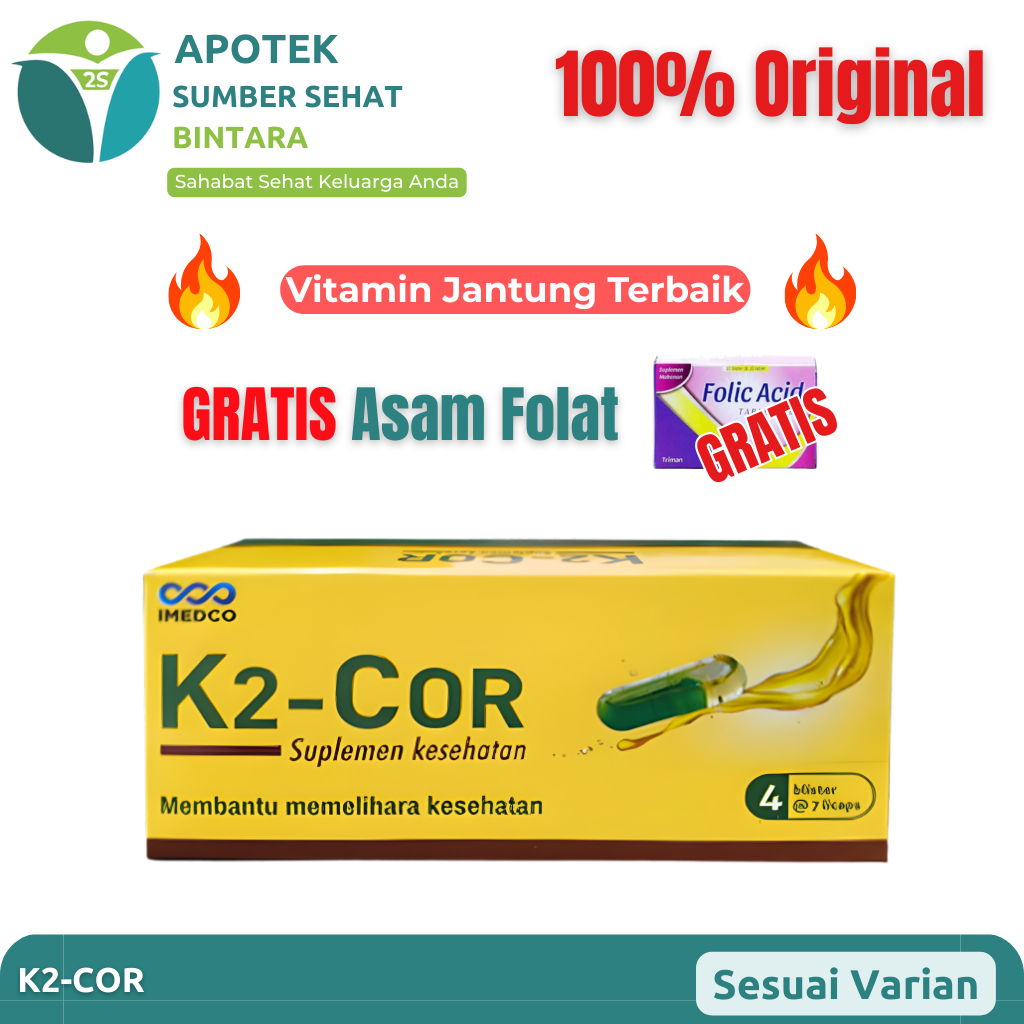 K2 Cor | Vitamin K2 + D3 - Vitamin Jantung & Pembuluh Darah