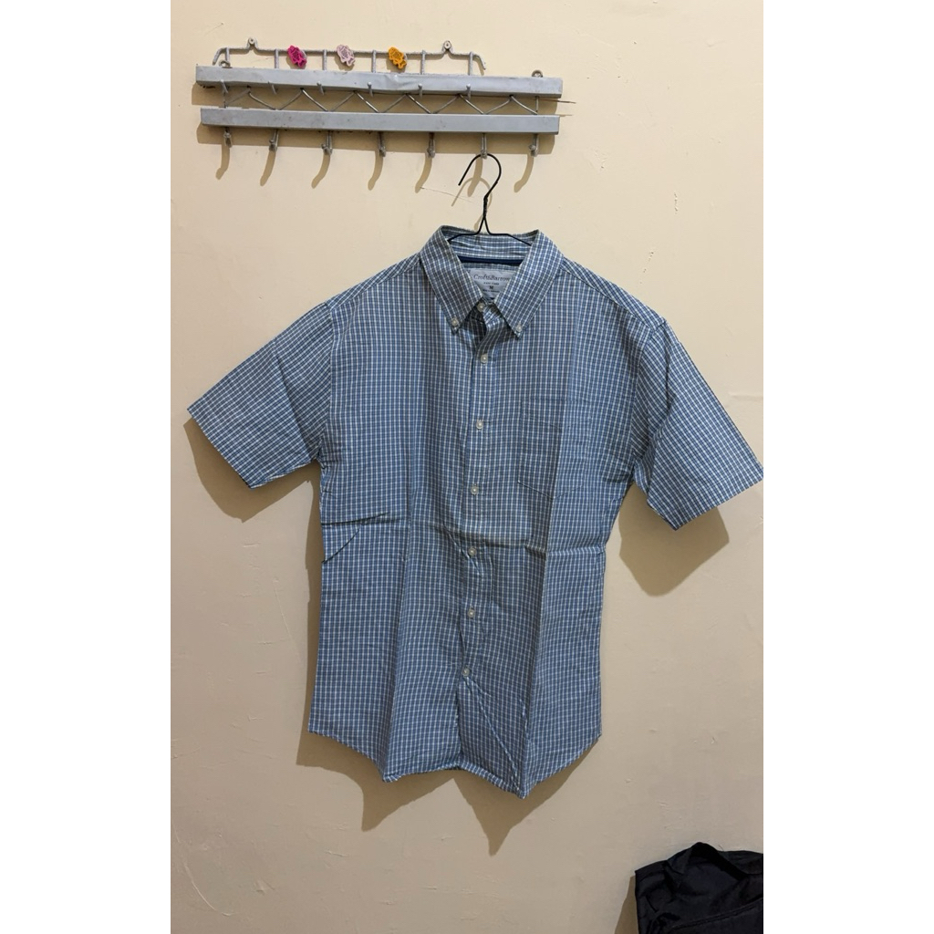 (PRELOVED) Kemeja pria biru garis garis