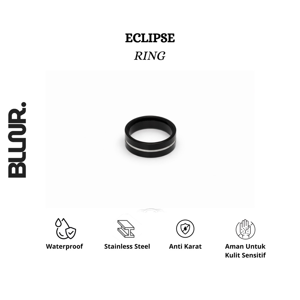 BLLNR - ECLIPSE Cincin pria keren, cincin stainless, cincin murah, kualitas import