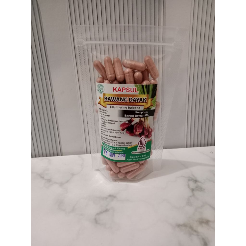 kapsul herbal bawang dayak/bawang dayak kapsul asli dan murni isi100butir/bawang dayak kering/bawang