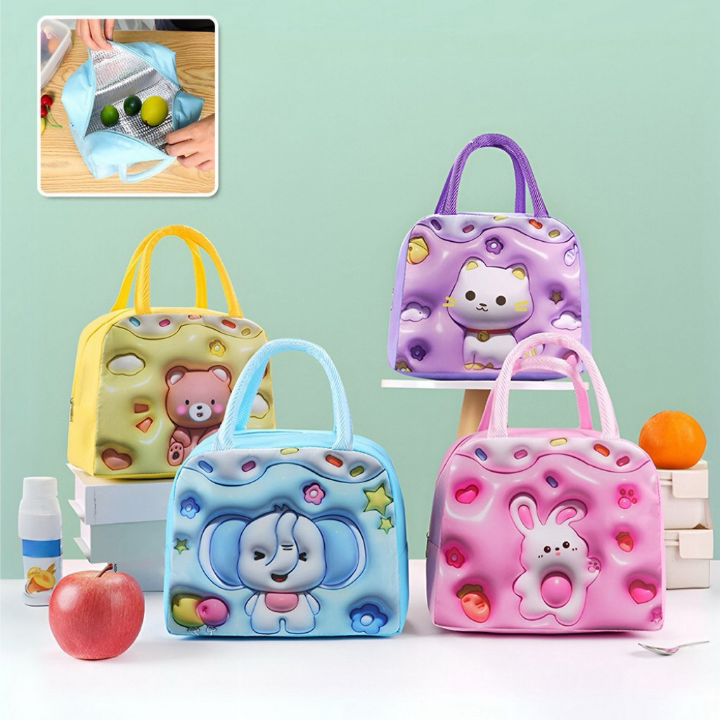 Tas Bekal Anak Karakter 3D Ukuran Kecil - Tas Bekal Anak Sekolah Karakter Unik - Tas Bekal Karakter 