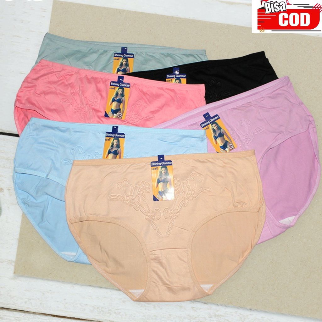 isi 6pcs Celana Dalam Wanita Jumbo Impor By Sorex