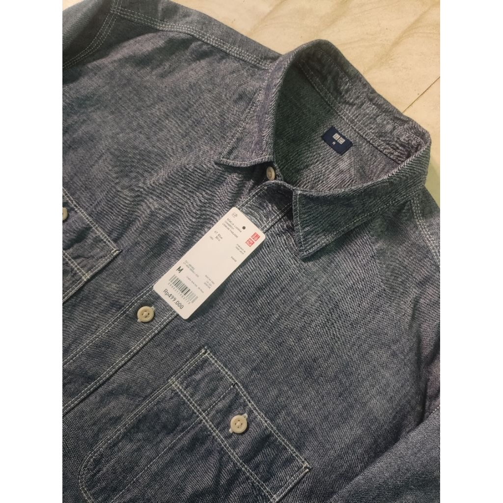 Uniqlo Chambray Work Shirt Long Sleeve