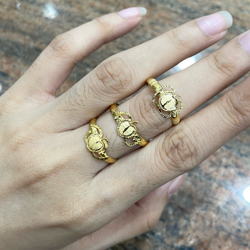 Cincin Durian Kopongan Uk12 Uk16 Uk18 Emas Asli Kadar 700 16K