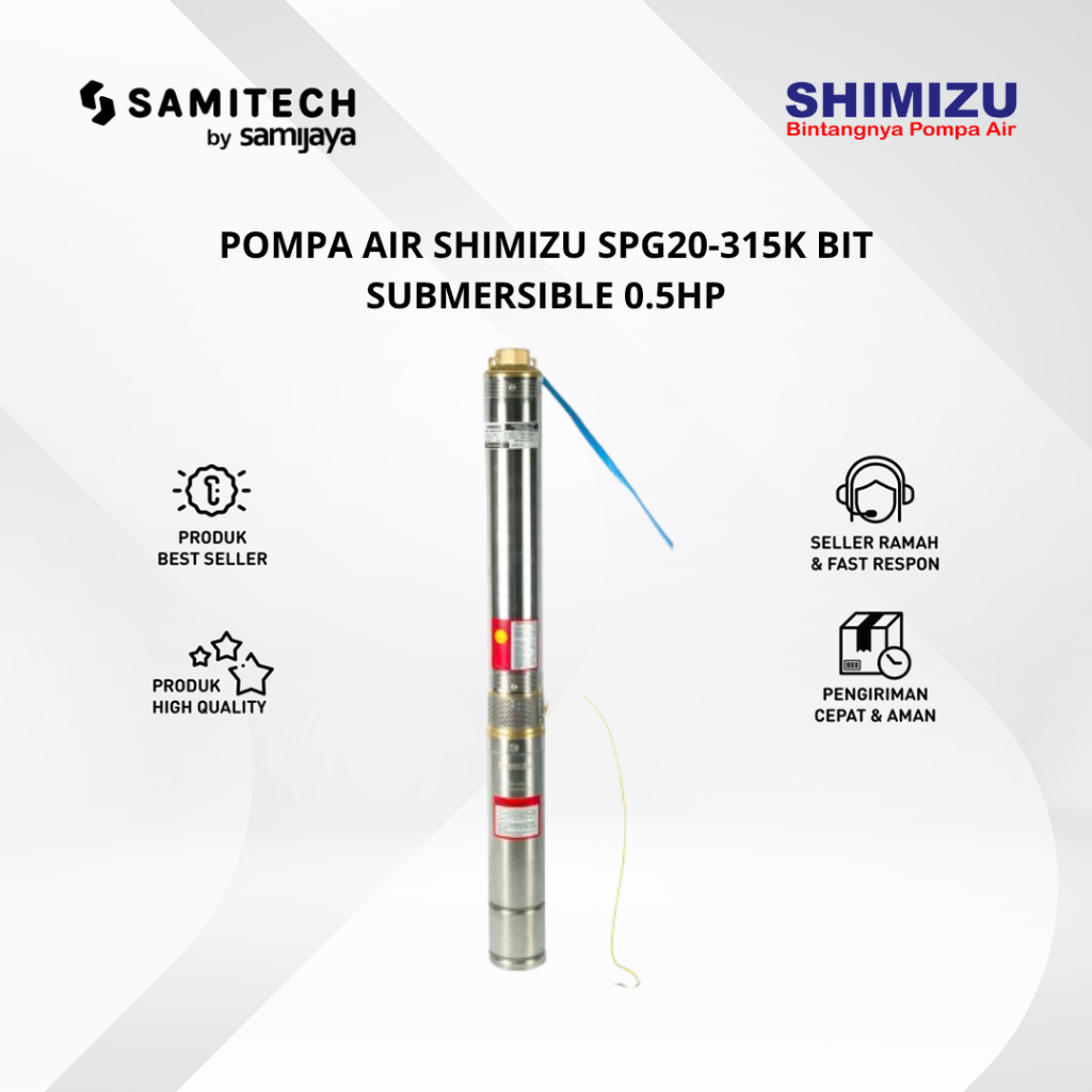 POMPA AIR SUBMERSIBLE - POMPA AIR RENDAM 0.5HP SHIMIZU SPG20-315K BIT BERGARANSI
