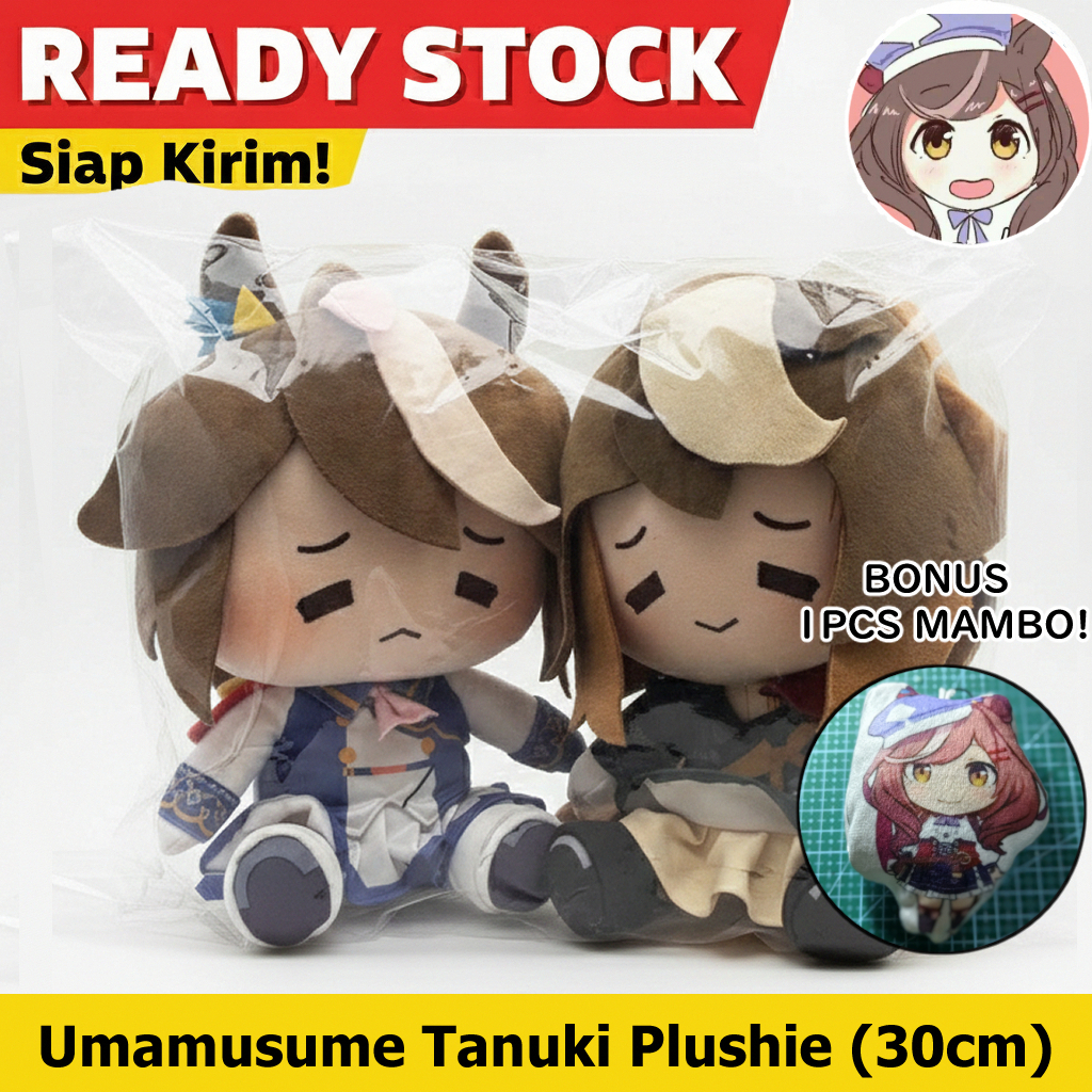 Boneka Uma Musume Tokai Teio & Symboli Rudolf Tanuki Anime Plushie 30CM