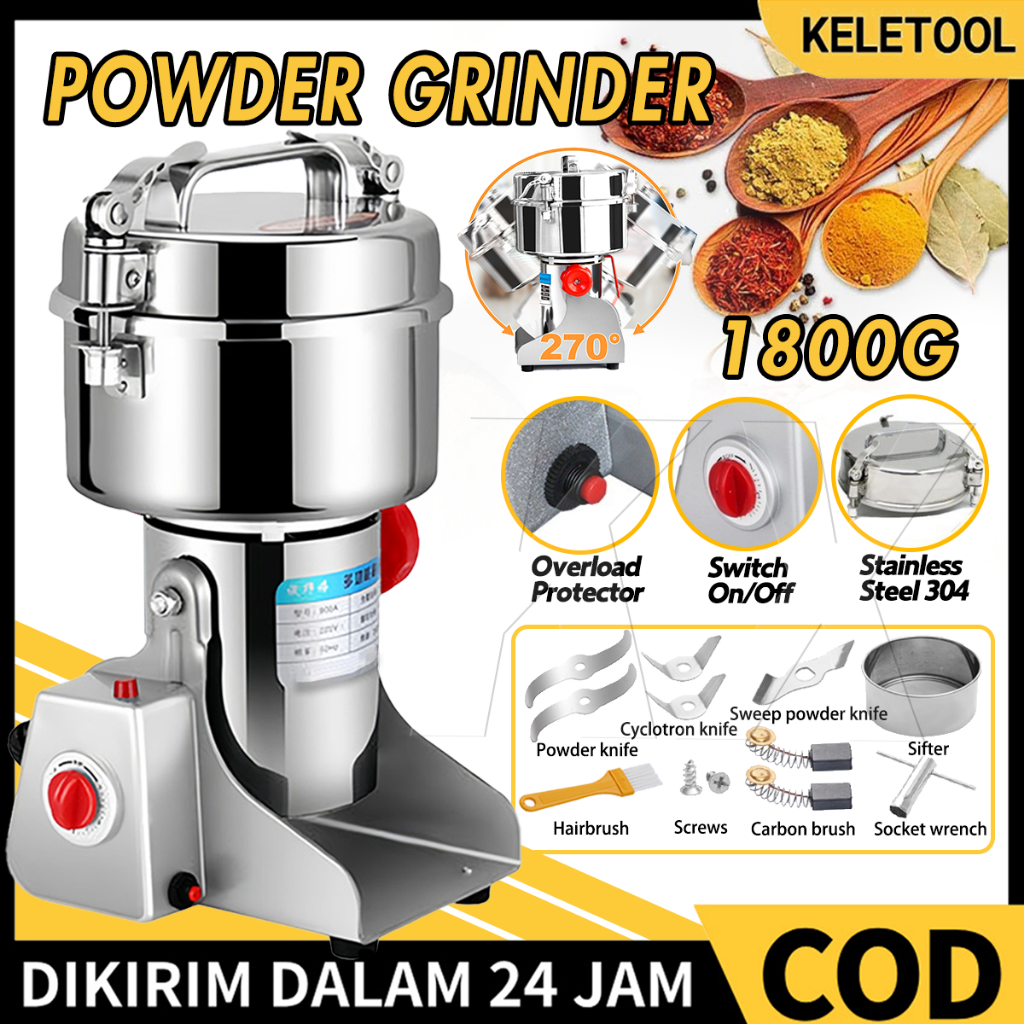 800/1200/1800G Gilingan Rempah Kering Penggiling Tepung Listrik Kopi Kering Grinder Biji Bijian Peng