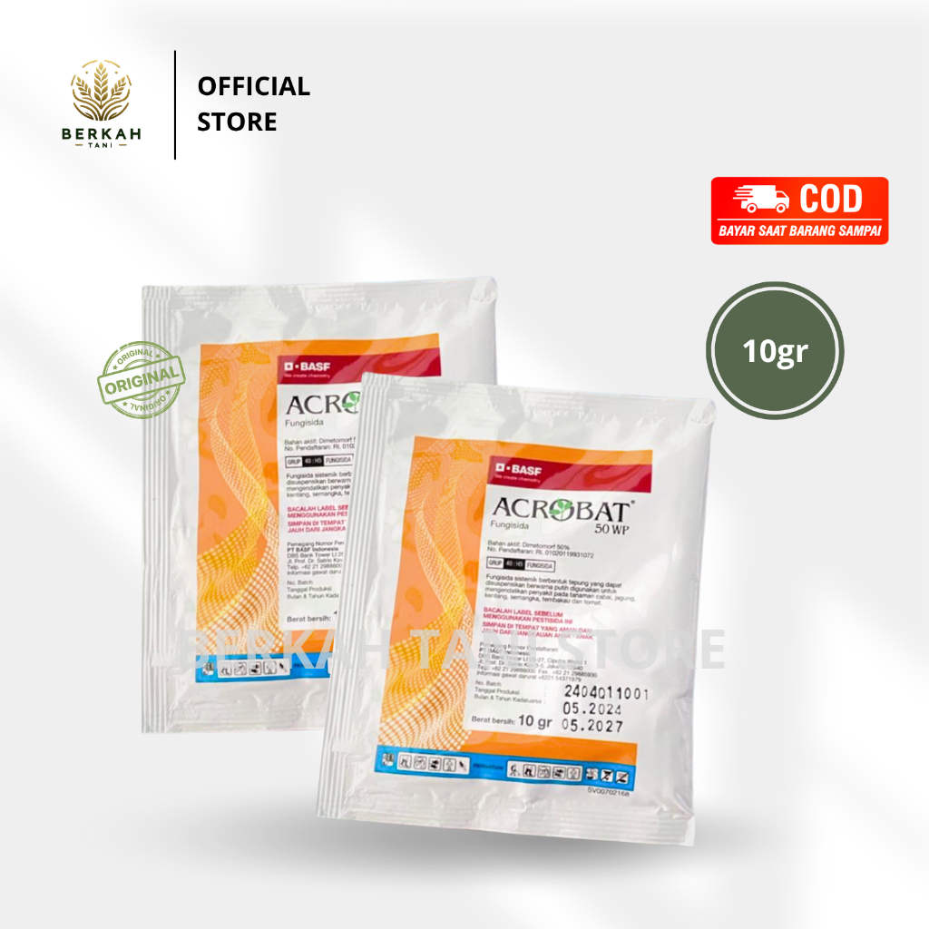 Fungisida Sistemik Acrobat 50WP 10g - Dimetomorf 50% untuk Jagung, Kentang, Cabai
