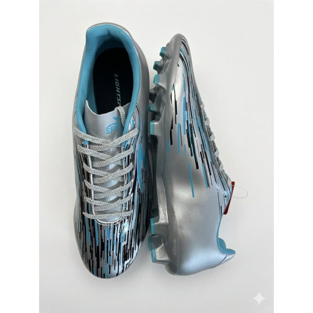 SEPATU BOLA DAN FUTSAL SPECS LIGHTSPEED SILVER BLACK AQUA