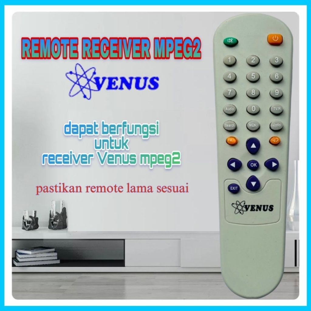 Remot Parabola Venus TV Digital Receiver Cabe Rawit MPEG - 2 Remote