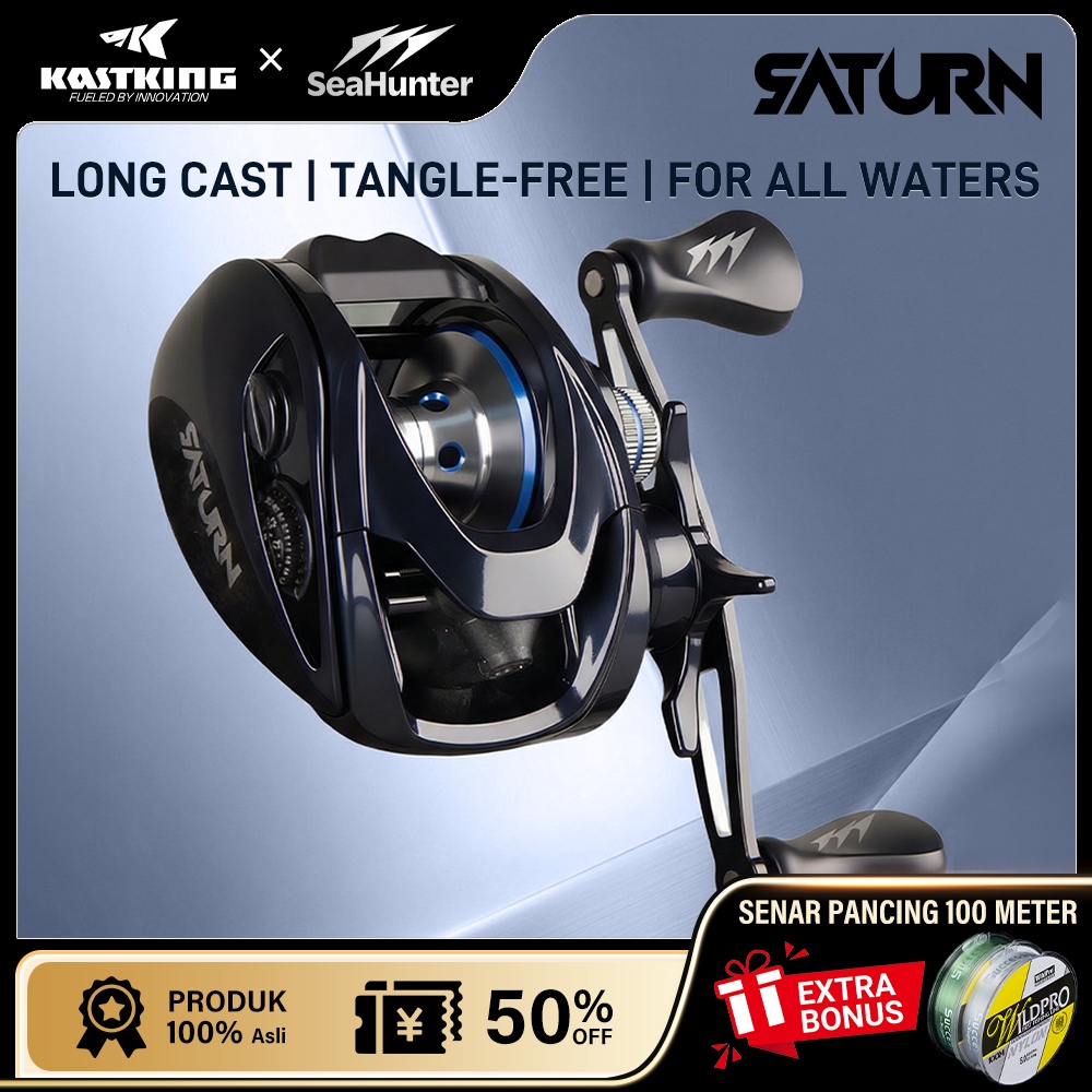 [OFFICIAL]KASTKING x SeaHunter SATURN Reel BC Long Cast Sistem Rem Magnetik LEVEL 10,7.3:1 Gear Rati