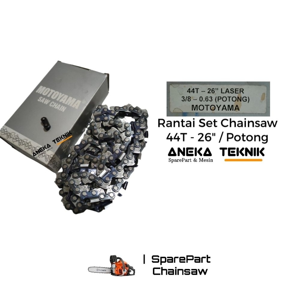 Aneka Teknik - Motoyama Rantai Mesin Gergaji Kayu / Chainsaw Senso Sinso Ukuran 44T / 26" Inch Asli 