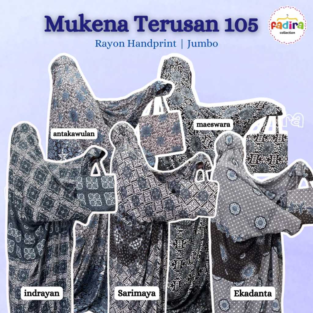 Mukena terusan rayon handprint 105 / Mukena terusan batik / Mukena terusan rayon / Mukena terusan ju