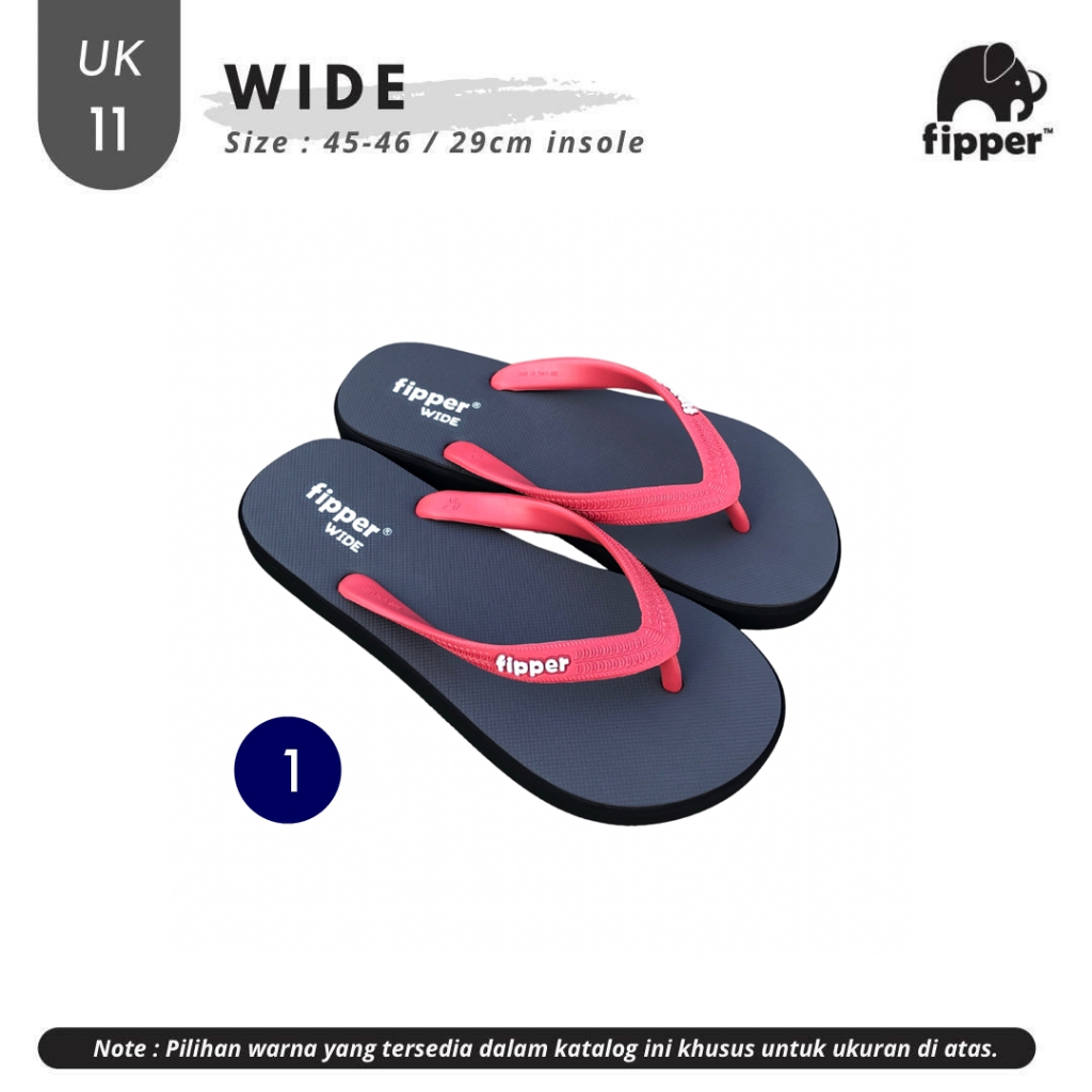 Fipper Wide Sandal Jepit Pria UK 11 (Size 45-46)