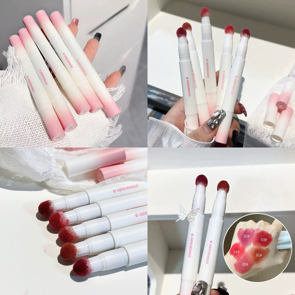 HERORANGE Twist Matte Lip Mud Velvet - Liptint Matte Stik Halus Soft Focus Tahan Lama