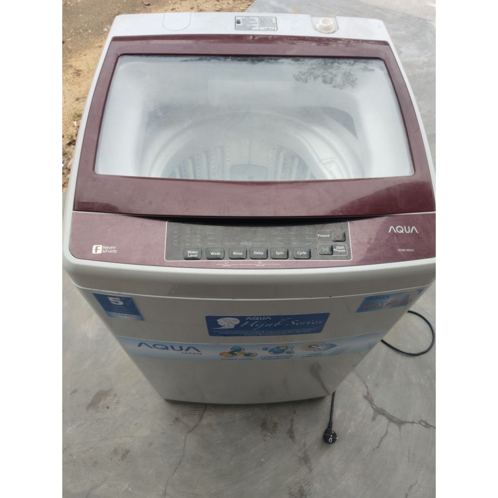 mesin cuci aqua top loading bekas mulus normal 9kg