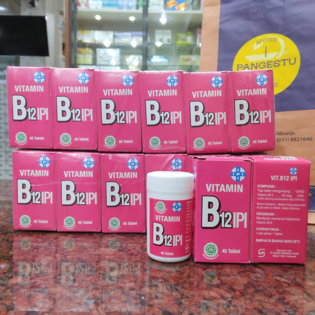 Vitamin B12 IPI 1 Botol 45 Tablet / Suplemen VitaminB12 IPI / Vit B12ipi Vitamin B 12