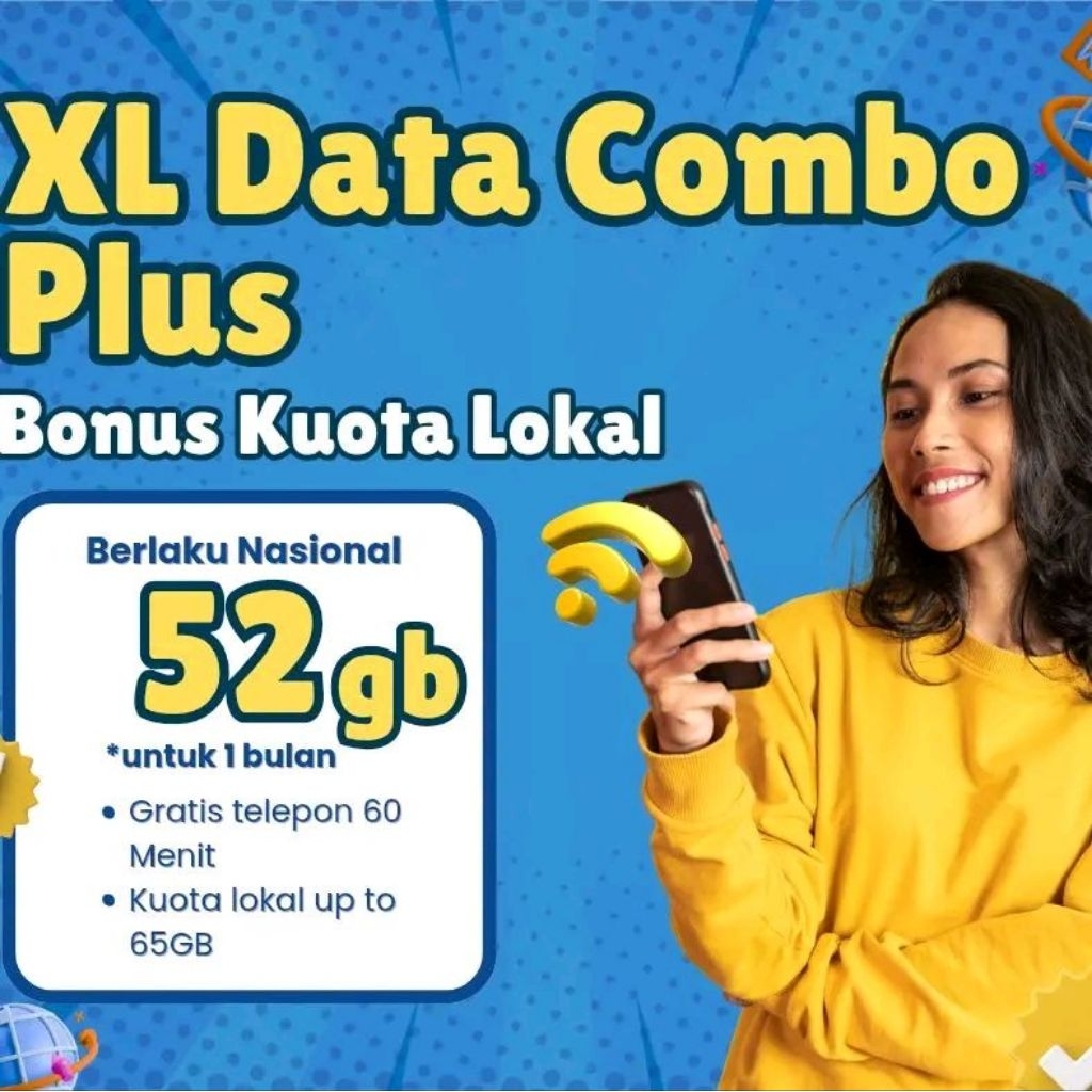 Voucher Paket Data XL Combo Plus 52GB / Kuota Internet XL