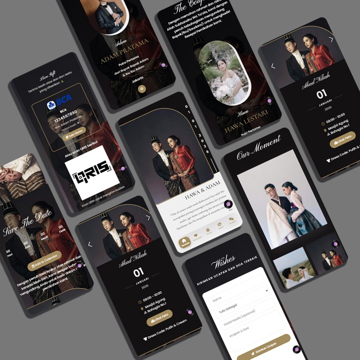 Etherna Luxe – Template Undangan Pernikahan Digital Premium | Elegant Minimal Modern | Bisa Custom T