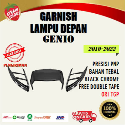 Variasi Aksesoris Garnish Lampu Depan Honda Genio 2019-2022 TGP Black Chrome