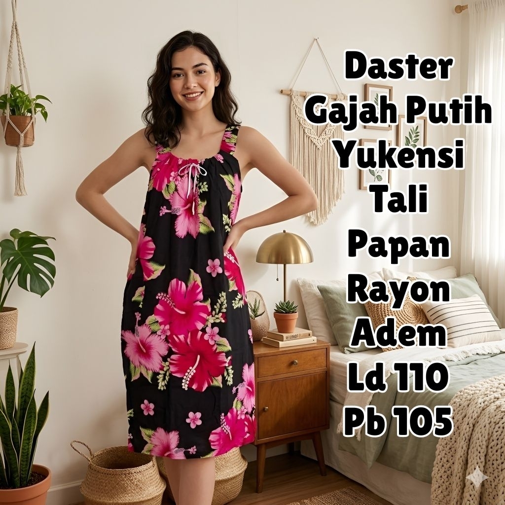 Daster Gajah Putih Yukensi Tali Papan ViralKekinian Terlaris Ld 110 Pb 105