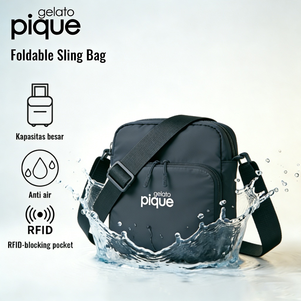 Gelato Pique Official Store/Sling Bag Anti Maling Gelato Pique: Perjalanan Tenang, Tanpa Khawatir  A