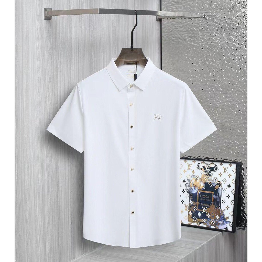 Kemeja pria fashion casual branded Putih # ABR-02B