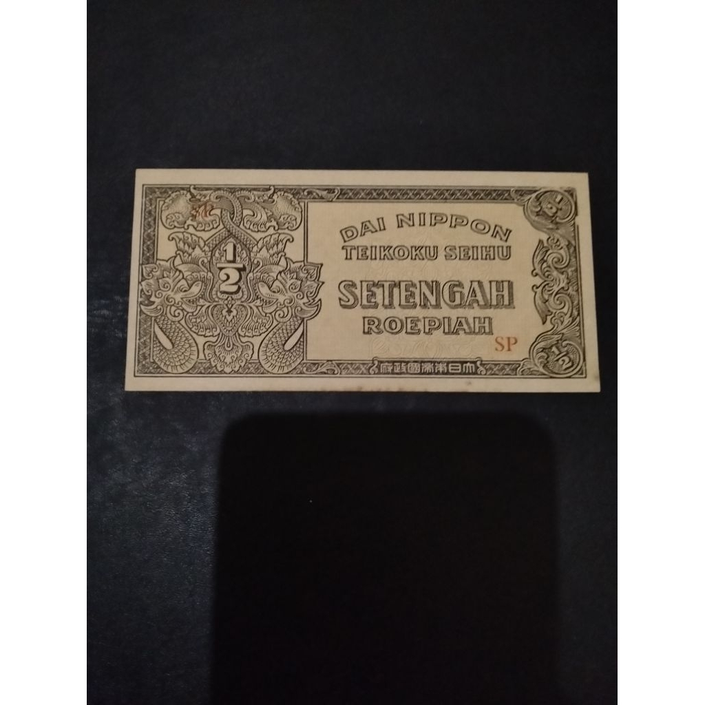 1/2 rupiah dainippon 1943 jaman jepang baru mulus asli