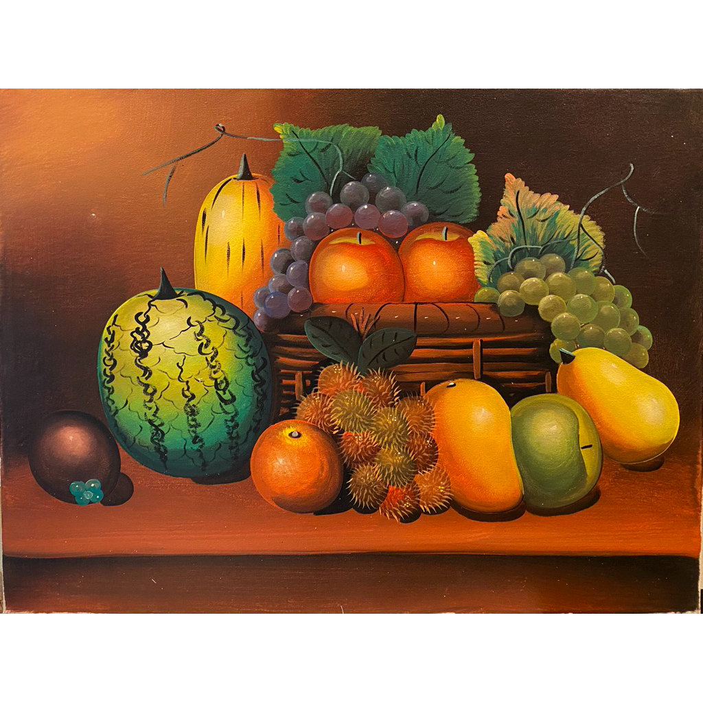 Lukisan Buah, Ukuran : 80 cm x 60 cm, lukisan asli canvas buatan tangan, lukisan Bali
