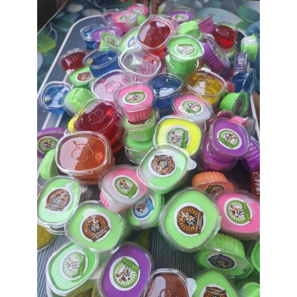 Slime pelangi cup rendom 25ml isi 25pcs