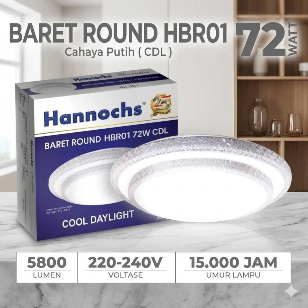 Lampu LED Downlight Bulat Hannochs Baret Round 72 Watt | Lampu Dinding Hannochs | Lampu Downlight HB