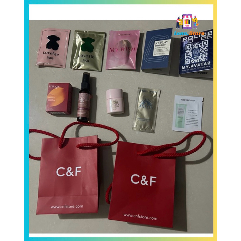 cnf totebag size s, travel kit of anessa sunscreen spf 50 pa+ / trilogy vit c/ botanical essential b
