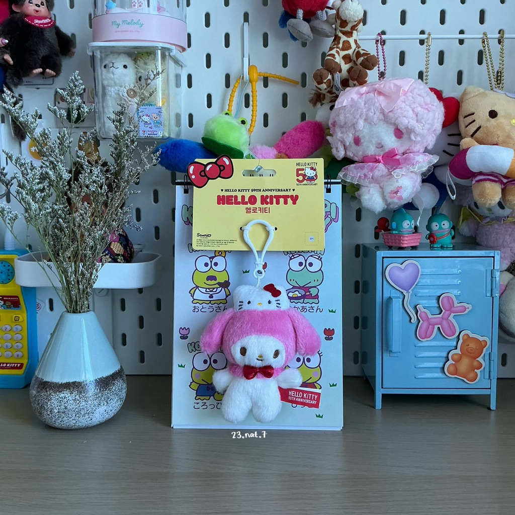 Sanrio My Melody from “Hello Kitty 50th Anniversary” Mascot Series Ganci Plush Keychain Japan Origin