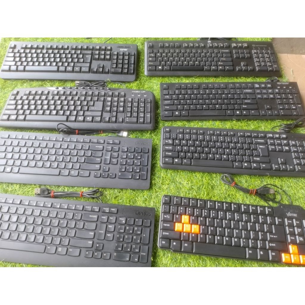 Keyboard Komputer USB Murah Merk Random Siap Pakai Bekas Normal Murah
