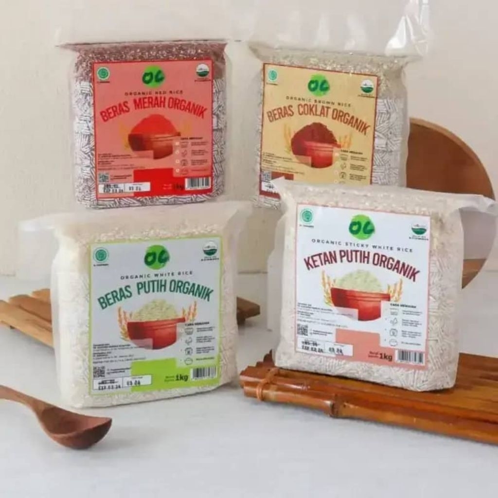 BERAS ORGANIK - 1 KG | Beras HITAM Organik, Beras MERAH Organik, Beras COKLAT Organik, Beras KETAN O