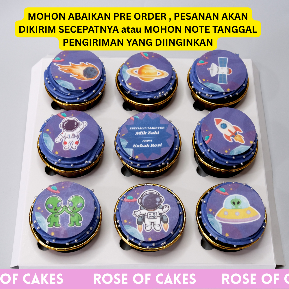 [RoseOfCakes] Custom Cupcake Astronaut  / Cake Space /Astronaut / Kue Astronaut