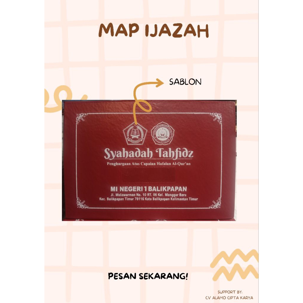 MAP IJAZAH | COVER IJAZAH | SAMPUL IJAZAH | SABLON