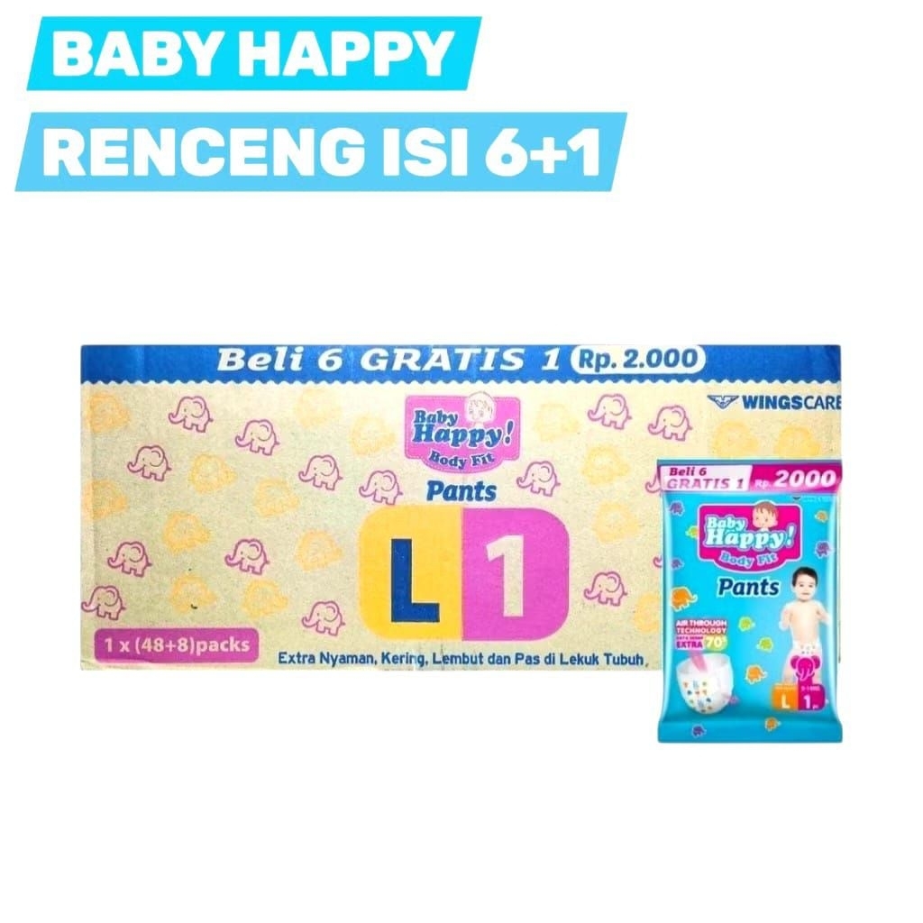 Baby happy renceng L1 (PerDus) popok bayi sekali pakai