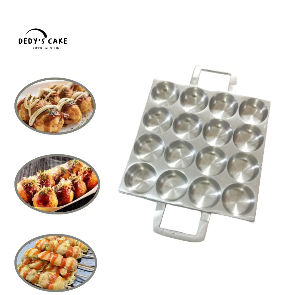 Cetakan Loyang Kerak Telur Puyuh Takoyaki Pentol Korea 16 Lubang
