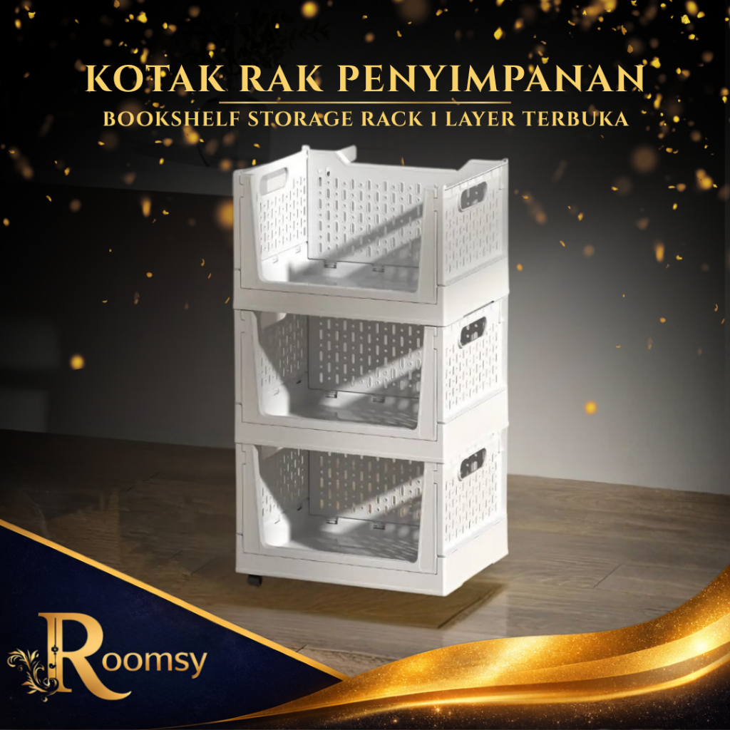 Kotak Rak Penyimpanan Barang Bookshelf Storage 1 Layer Terbuka White Keranjang Buku Mainan Anak Lipa