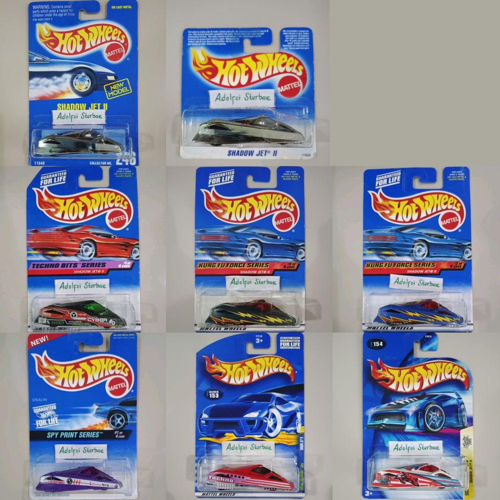 hotwheels hot wheels shadow jet II 2 scrapheads chrome silver  short card new model techno bits seri