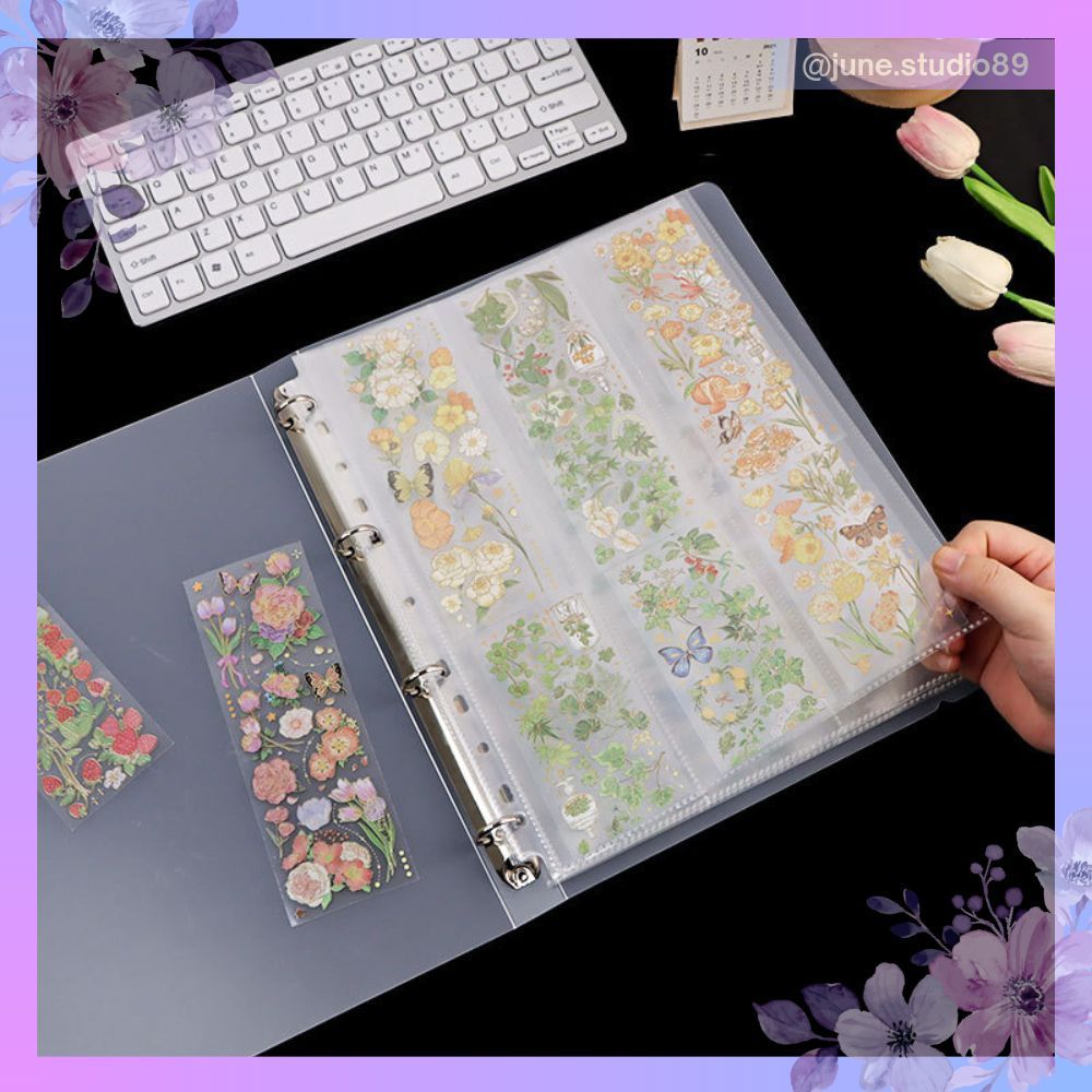 Stiker Organizer A4 10 Lembar Map Penyimpanan Stiker Sleeve Scrapbook Buku Harian