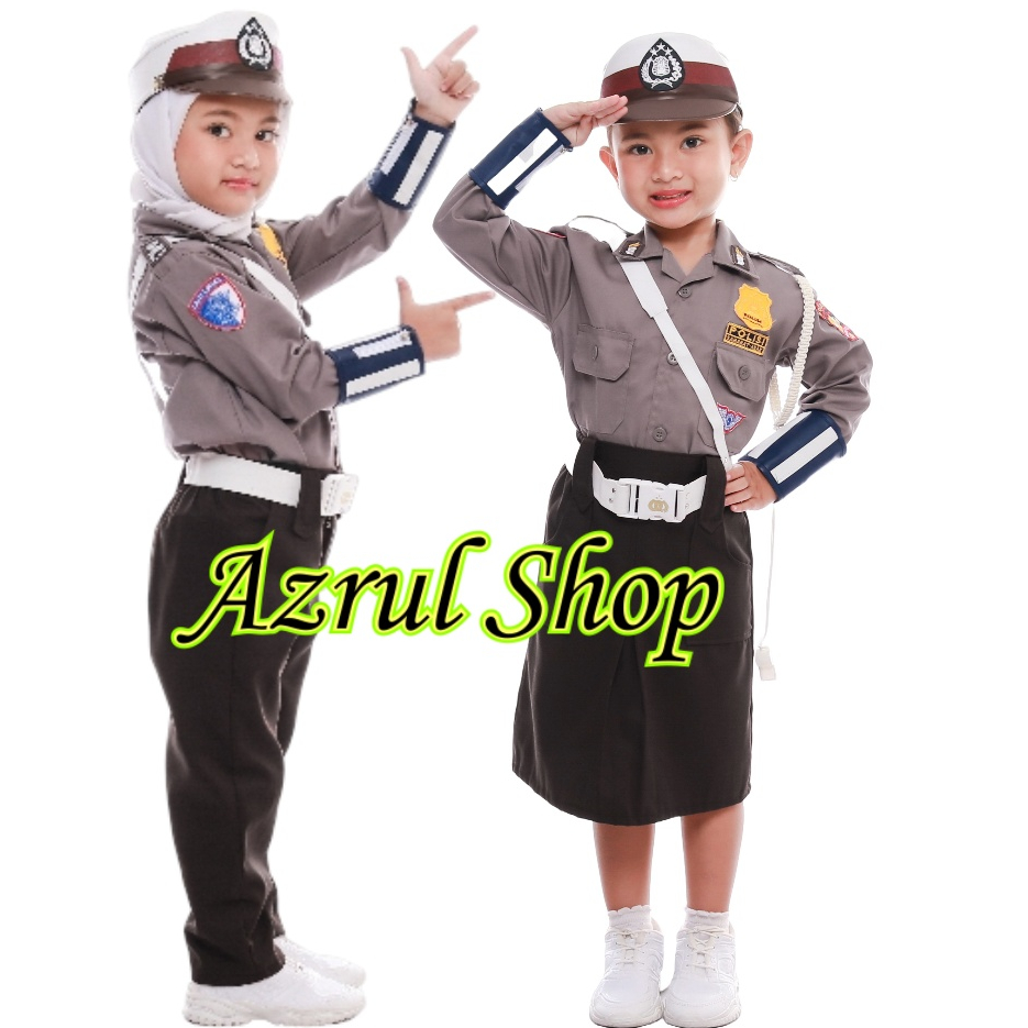 Baju Polisi Anak Perempuan Baju Polisi Anak Laki Laki Costum Seragam Polisi Anak tk Usia 3 Tahun